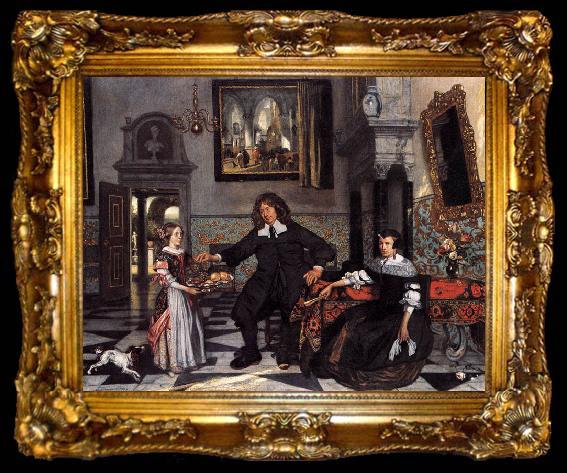 framed  Emmanuel de Witte Portrait of a Family in an Interior, ta009-2